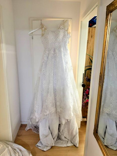 Brautkleid blüten spitze - brautkleid, 3d-blüten